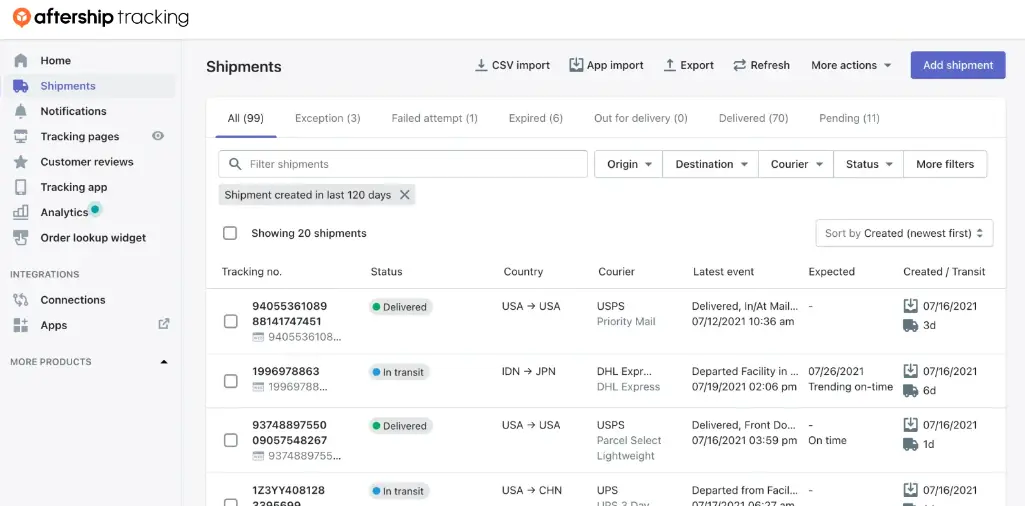 AfterShip: Order Tracking & Shipment Transparency
