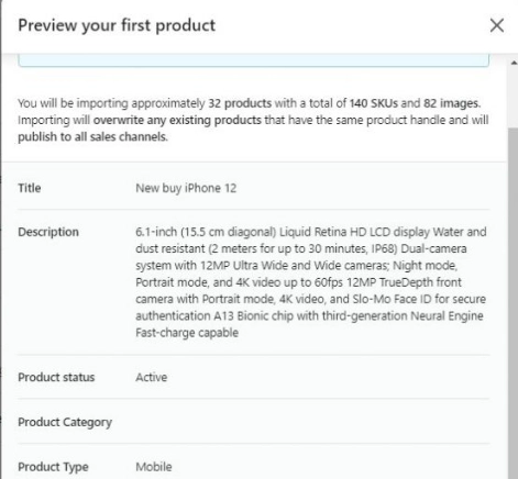 Verifying Imported Products