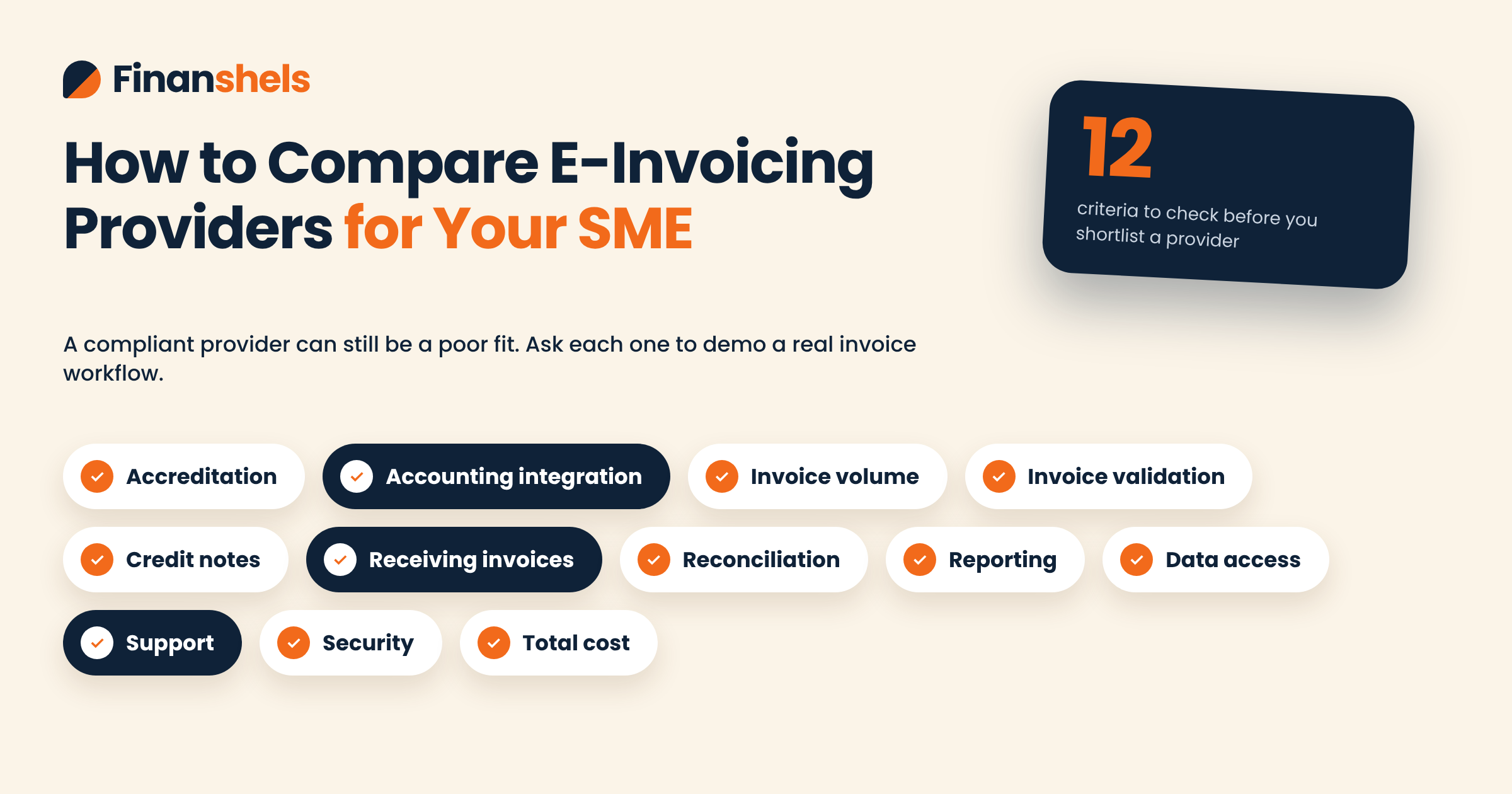 Criteria for comparing e-invoicing service providers in the UAE