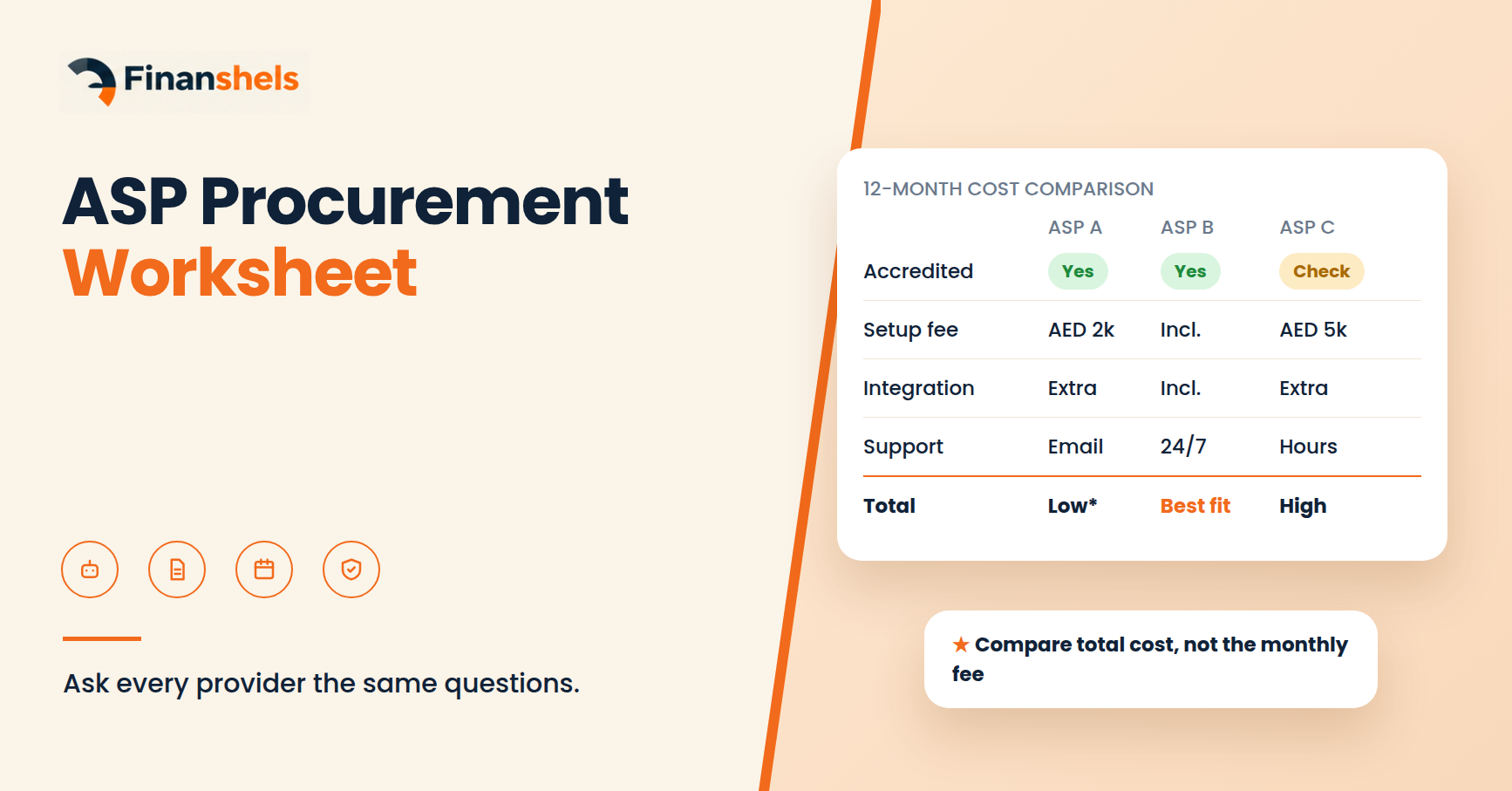 ASP procurement worksheet: questions to ask before choosing a UAE e-invoicing provider