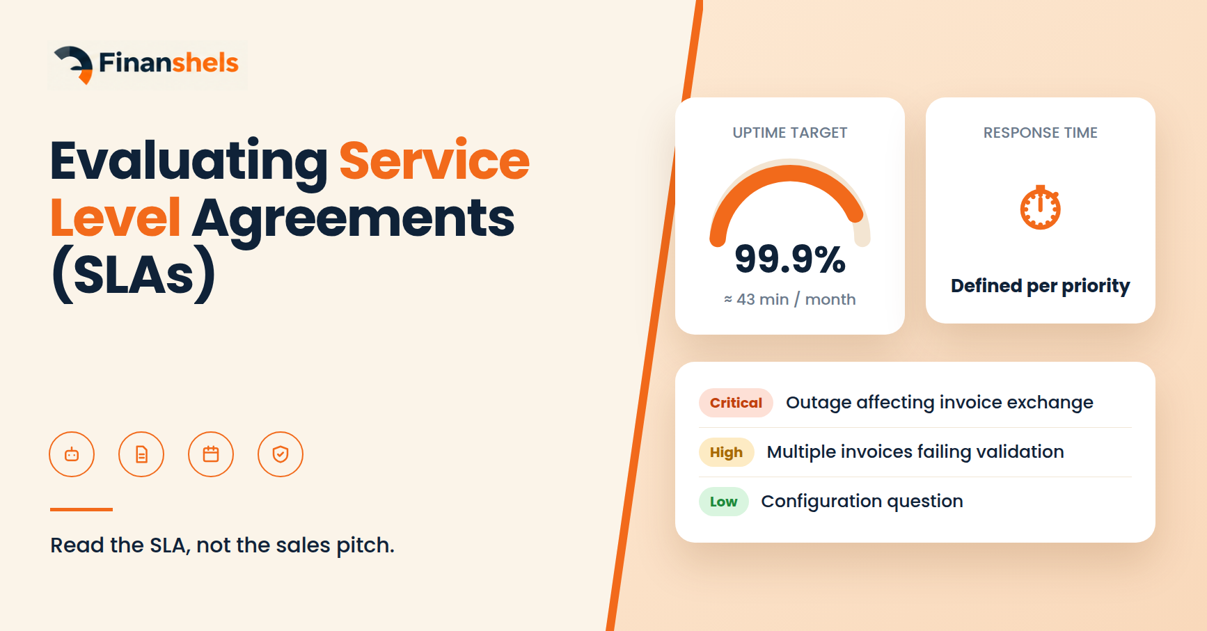 Evaluating service level agreements for UAE e-invoicing providers