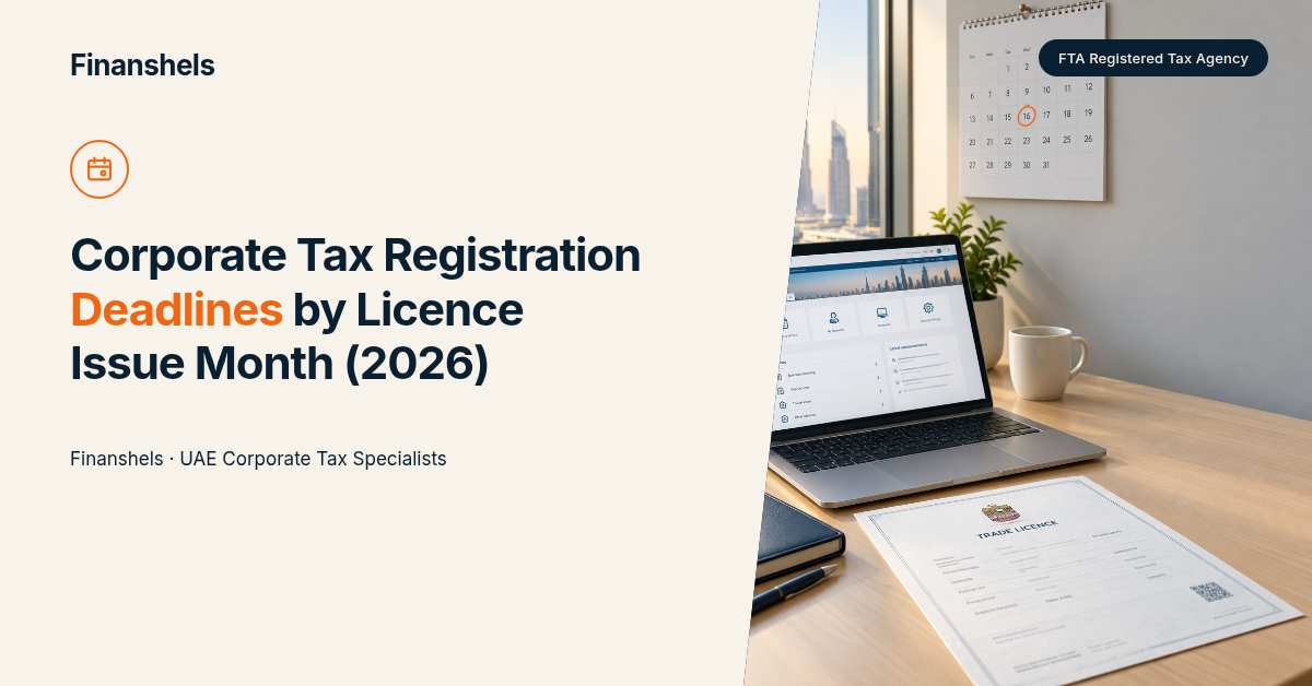 Corporate Tax Registration Deadlines by Licence Issue Month (2026)