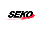 A red and black logo for SEKO.