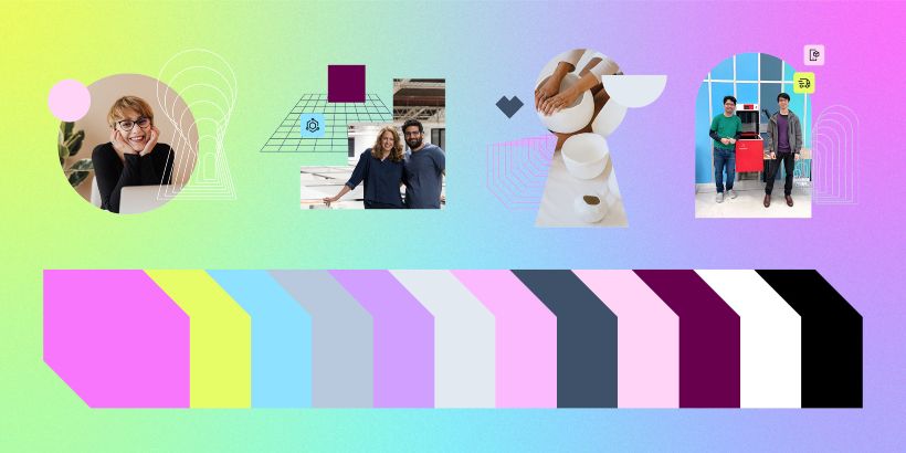 A purple and white logo for a futuristic website.