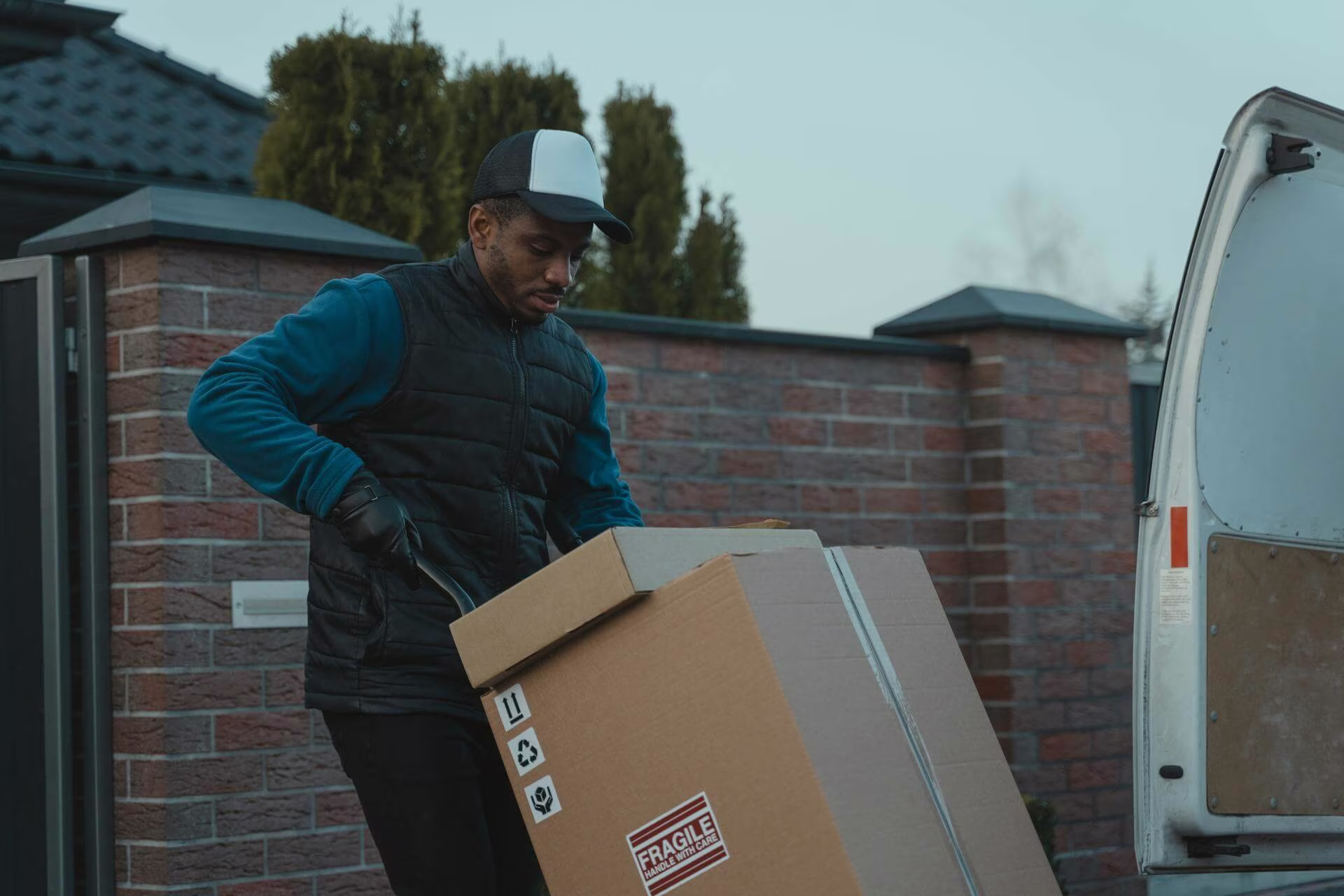image of a courier doing same day delivery