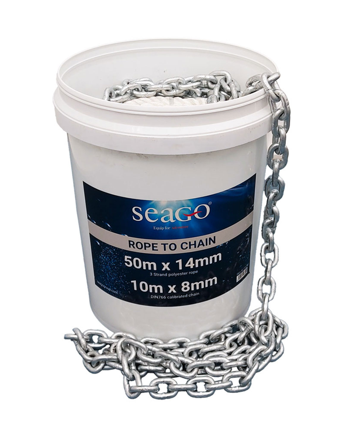 Rope to Chain in a bucket