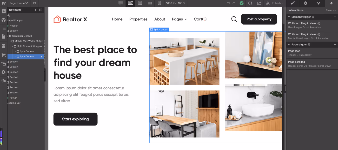 Animations - Realtor X Webflow Template