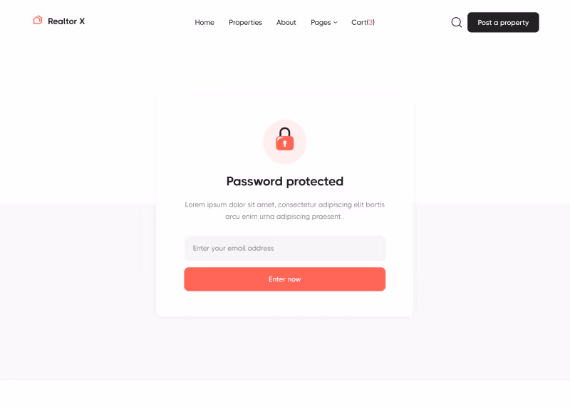 Password Protected - Realtor X Webflow Template