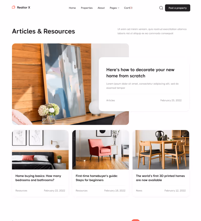 Blog V1 - Realtor X Webflow Template