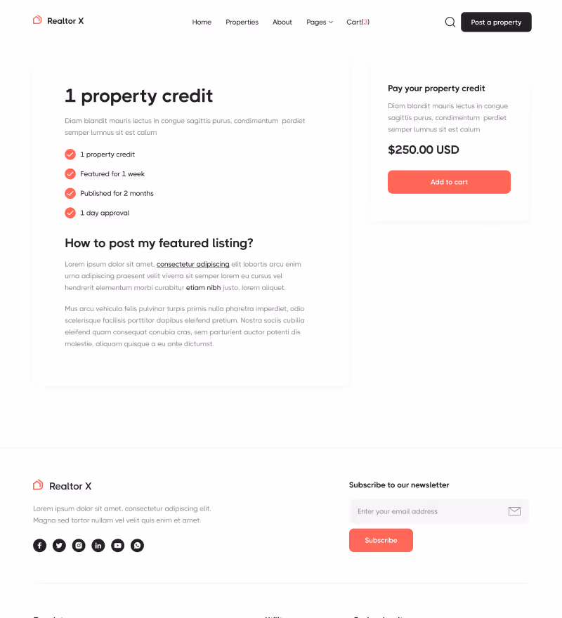 eCommerce Single - Realtor X Webflow Template