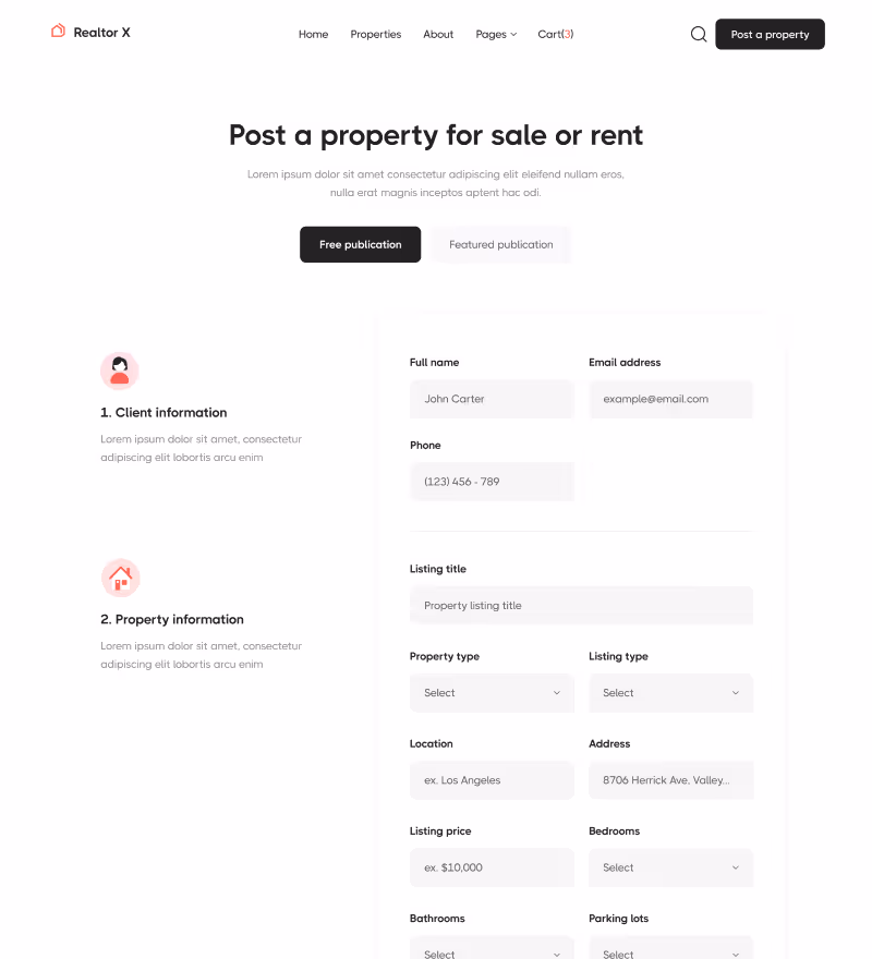 Submit - Realtor X Webflow Template