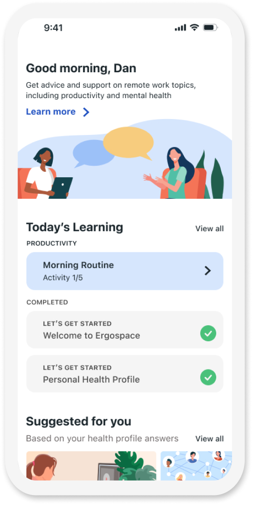 Ergospace Landing page