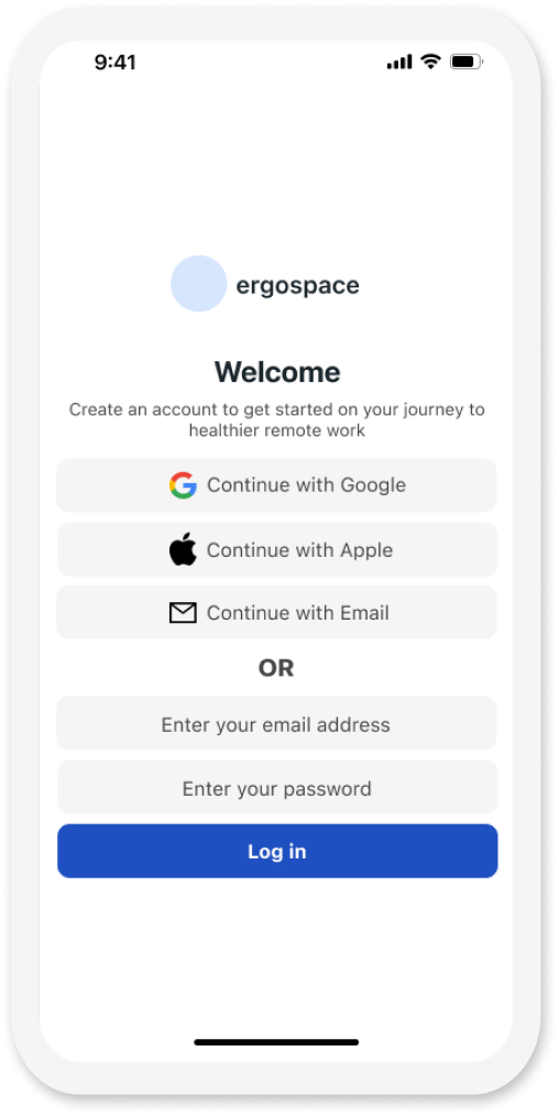 Ergospace onboarding