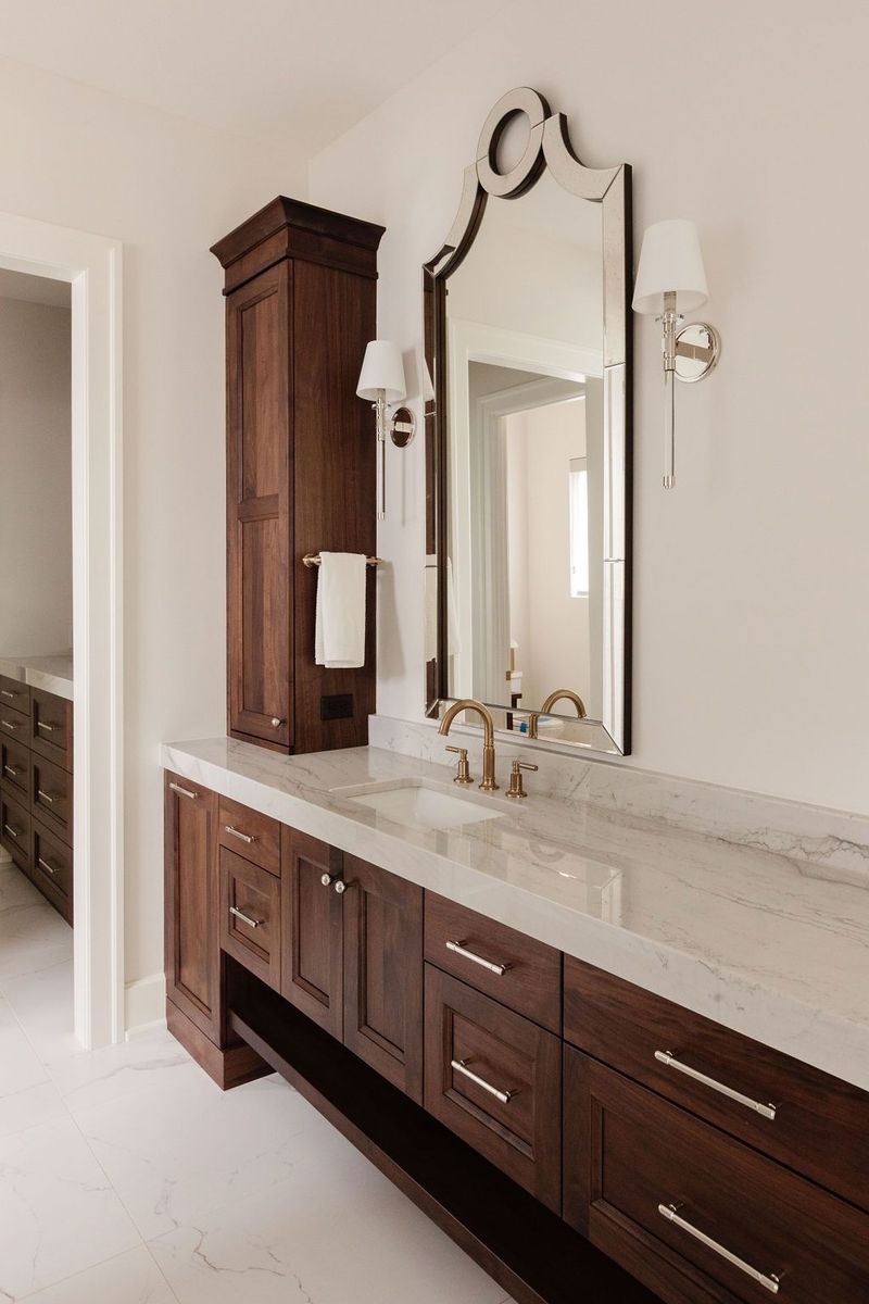 Bathroom Countertop with Edge Return & Backsplash by The Stone Shop in Iowa