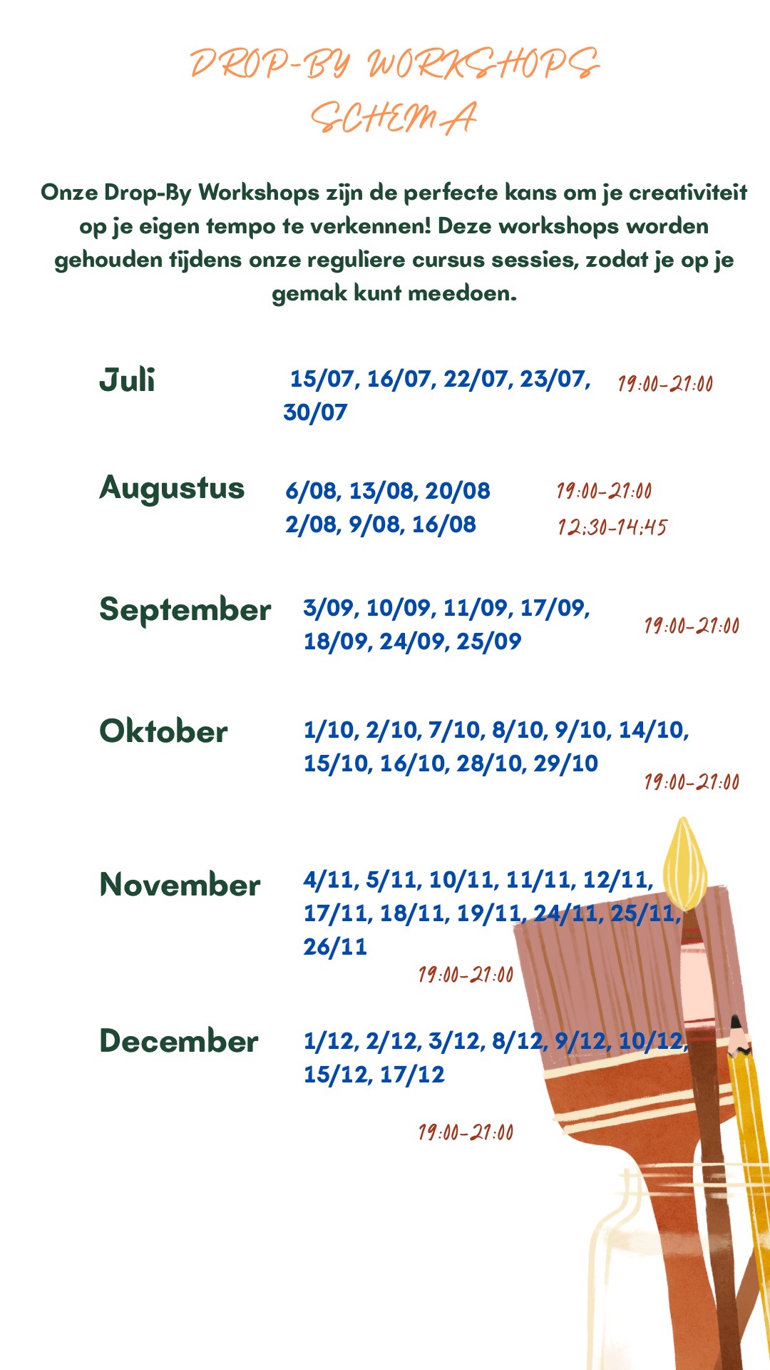Shilderworkshops - Agenda
