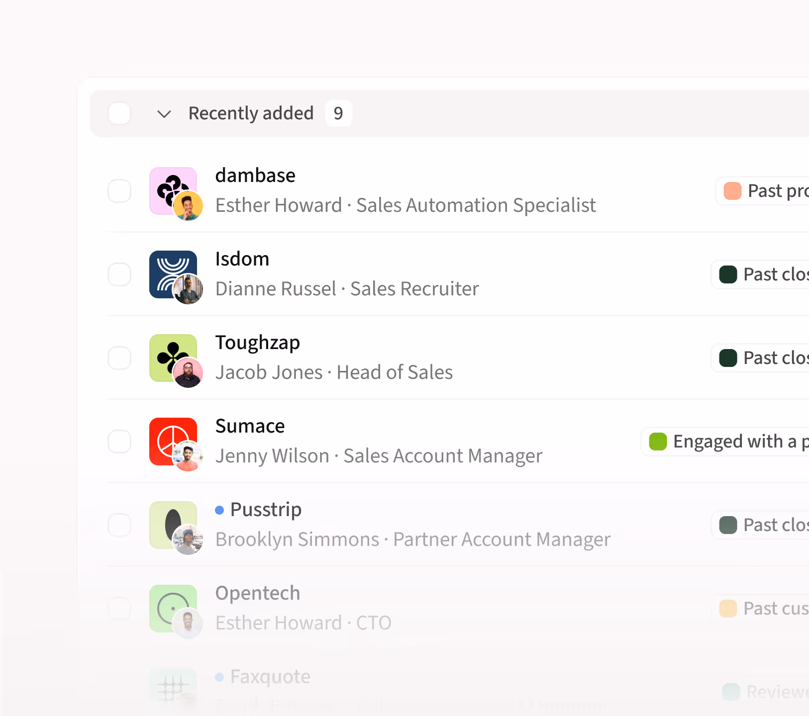 Product screen displaying Amplemarket’s Duo Copilot generated signal-based lead list