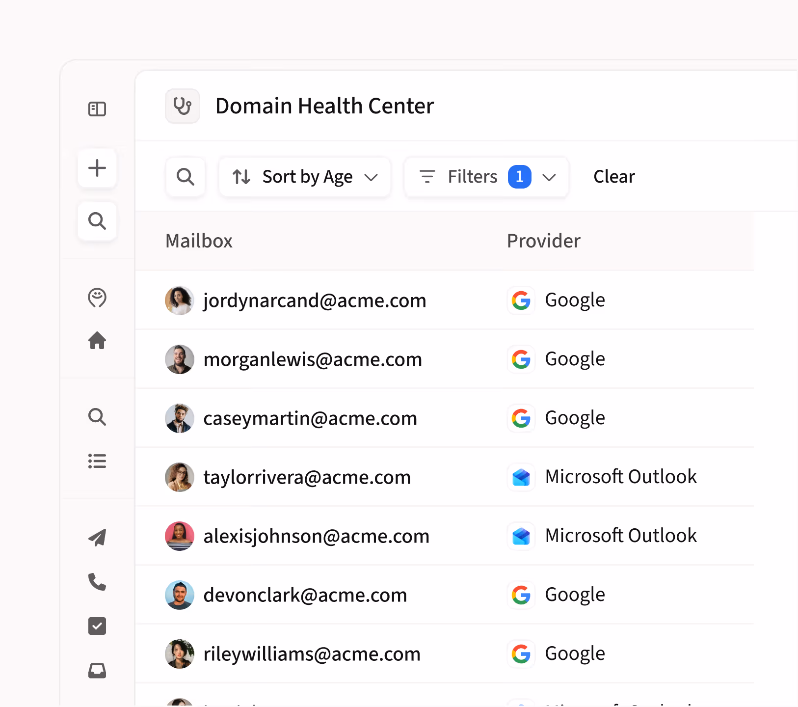 Product screen displaying AI messaging structure