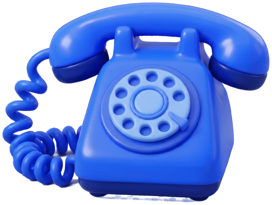 Blue rotary phone