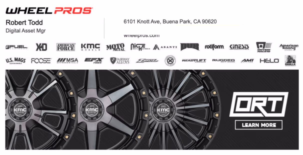 Wheel Pros promotional banner - Aftermarket wheels and automotive accessories advertisement
