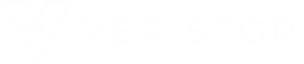 Veristor Systems white logo variant - Technology solutions provider