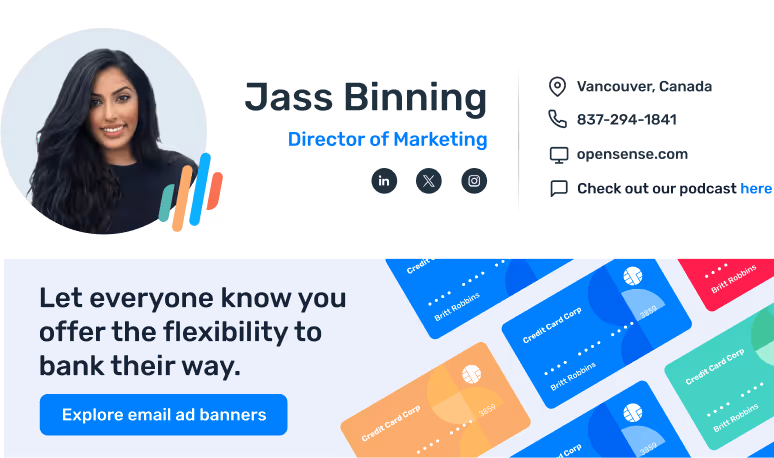 Brand awareness email signature banner - Target specific industries