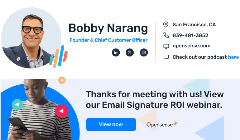 Accelerate pipeline email signature banner - Target by sales stage (post-demo)