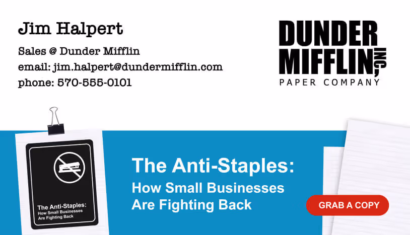 Drive marketing campaigns email signature banner - The Office themed content promotion