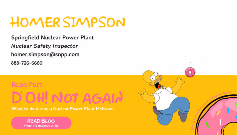 Drive marketing campaigns email signature banner - Simpsons themed content promotion