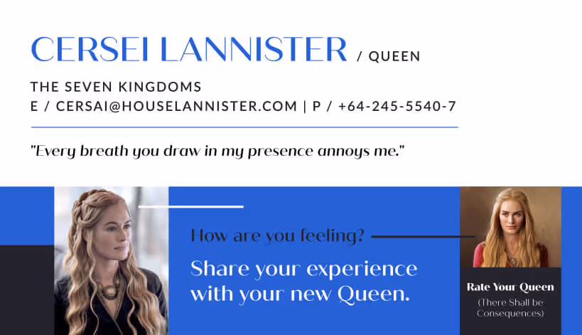 Inspire employee engagement email signature banner - Game of Thrones themed employee promotion