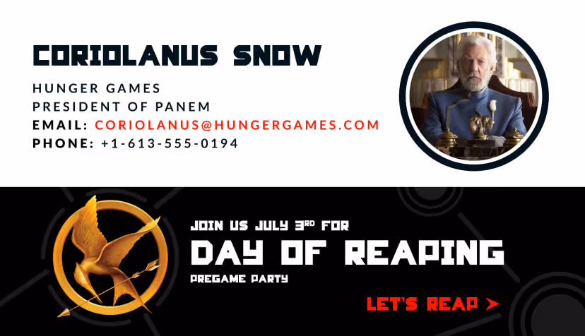 Inspire employee engagement email signature banner - Hunger Games themed employee promotion