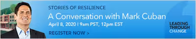 Promotional email ad banner for a resilience-themed webinar featuring a guest business leader, illustrating how the brand uses Opensense to drive event awareness and registrations through targeted, on-brand email ad placements.