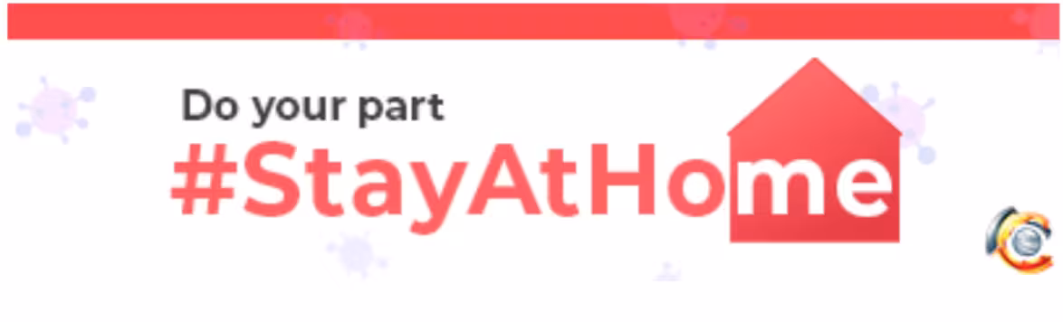 Email ad banner urging users to “Do your part — #StayAtHome” with a house icon, showcasing how Opensense helps brands reinforce important public-health messages in a unified, visually consistent format across all emails.