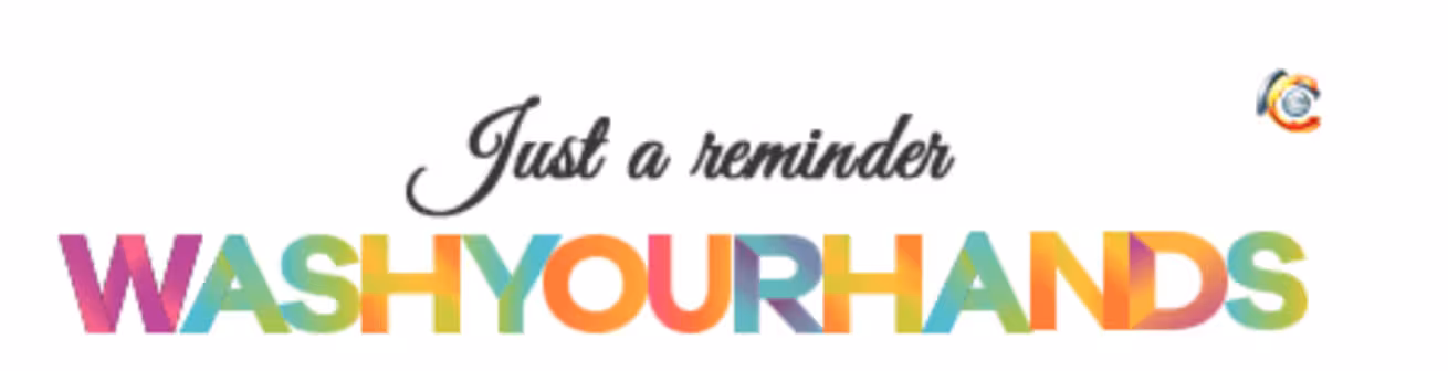 Email ad banner reminder reading “Just a reminder — wash your hands,” demonstrating how the brand leverages Opensense to promote health and safety behaviors through eye-catching, universally deployed email ad banners.