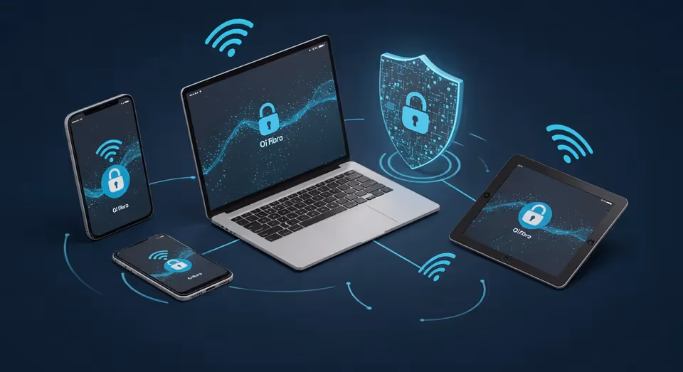 Dispositivos conectados com segurança digital Oi Fibra.