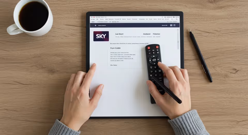 Pessoa usando tablet para acessar serviços da SKY.