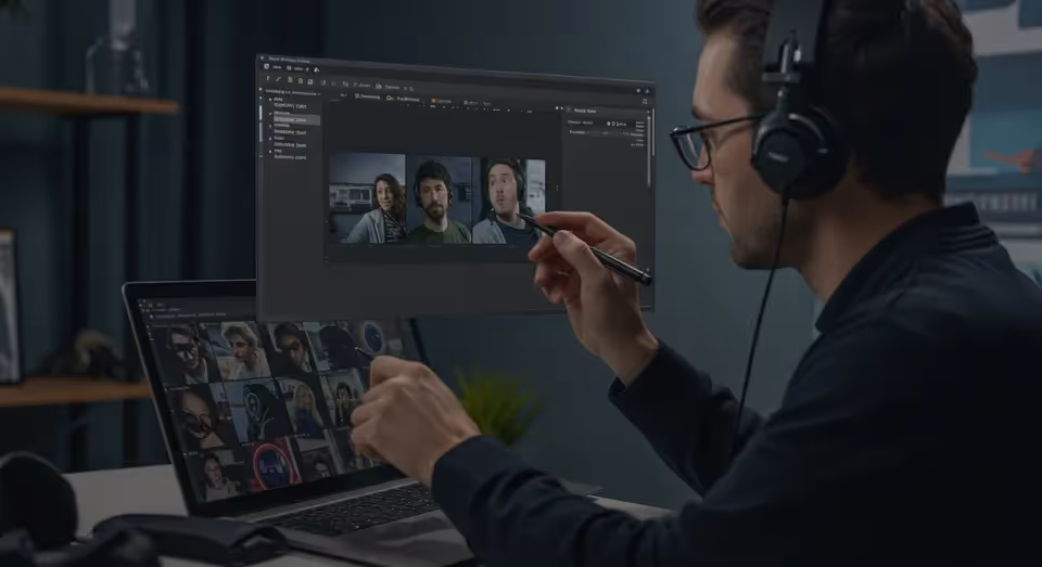 Edição de fotos em ambiente de trabalho criativo