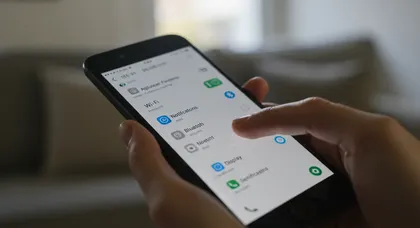 Pessoa ajustando configurações do smartphone