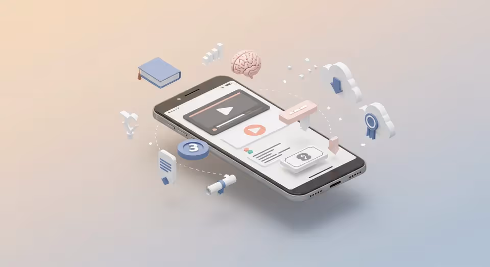 Smartphone com interface de aprendizado digital.