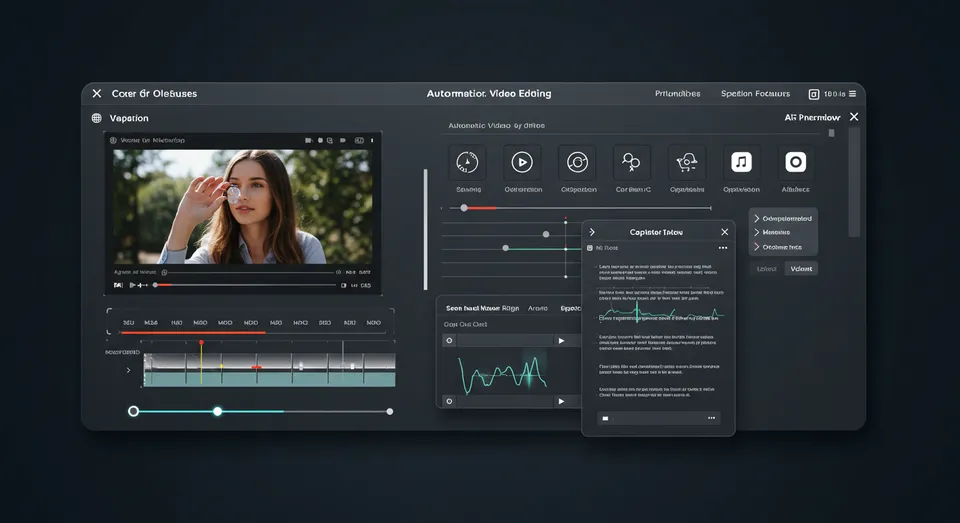 Interface de edição de vídeo com recursos automáticos de IA