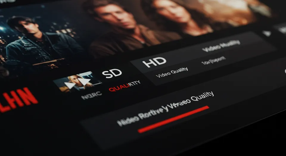 Tela de streaming mostrando opções SD e HD de vídeo