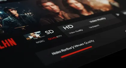 Menu de qualidade de vídeo em plataforma de streaming