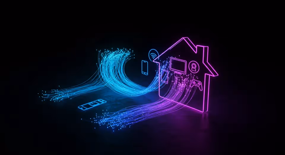 Casa conectada com fibra ótica para diversos dispositivos