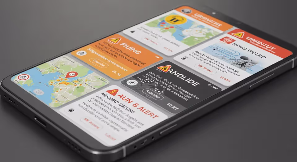 Smartphone exibe alertas climáticos e desastres naturais