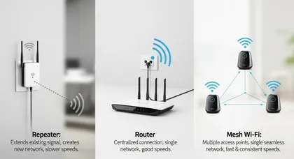 Diferença entre repetidor, roteador e rede mesh Wi-Fi