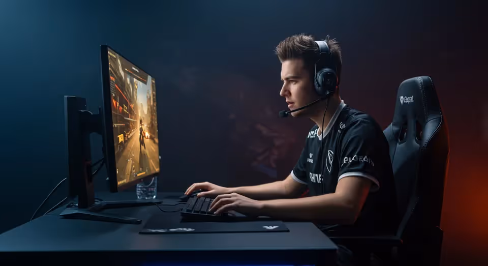 Jogador profissional de e-sports em competição online