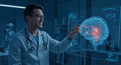 Representação digital de conexões neurais em cérebro 3D