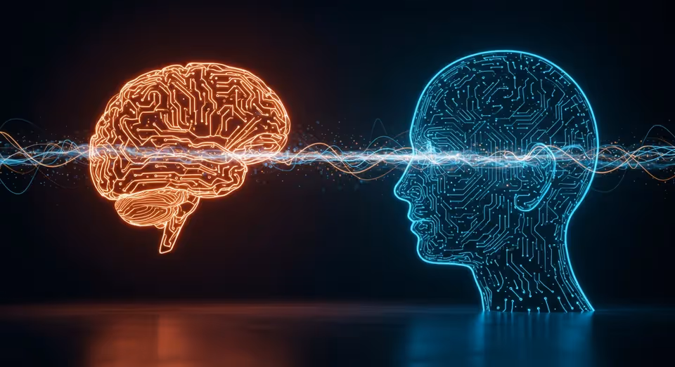 Conexão digital entre cérebro artificial e rosto humano