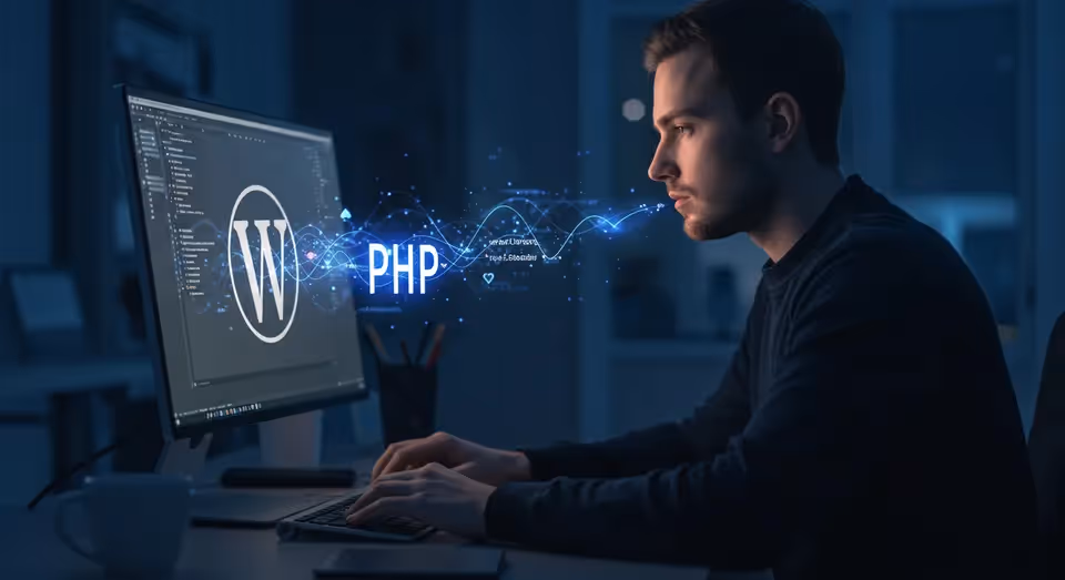 Desenvolvedor programando WordPress em PHP