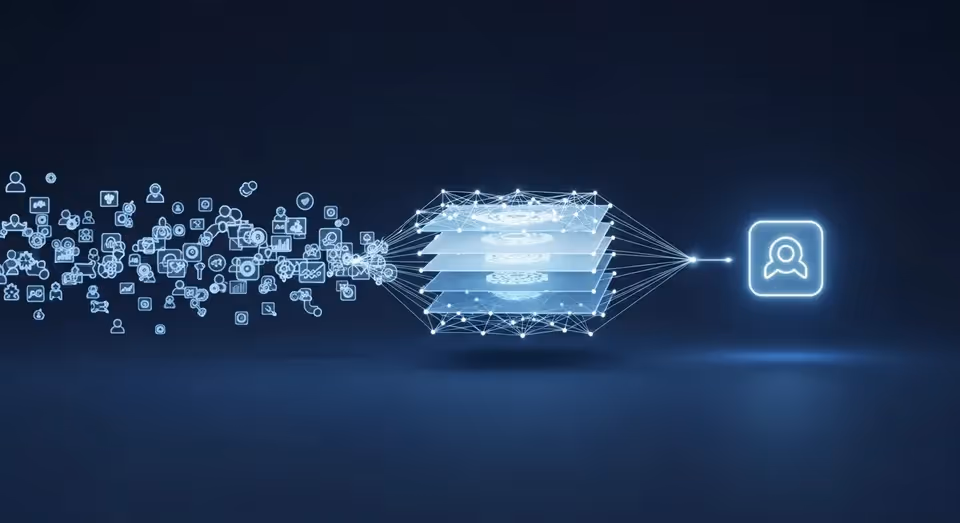 Fluxo de dados digitais processados por inteligência artificial