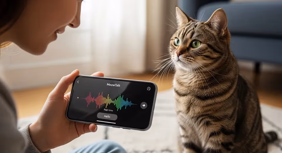 Mulher usa aplicativo que traduz sons do gato em tempo real